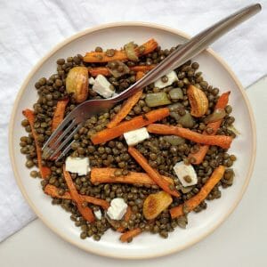 Salade de lentilles, carottes et fêta