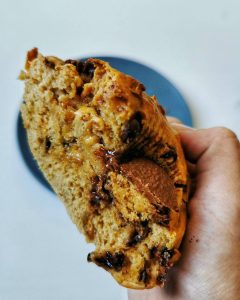 Giant peanut butter muffin