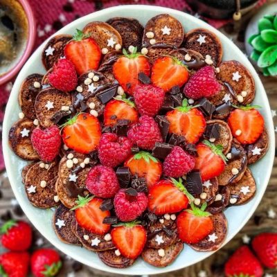 Céréales pancakes - chocolat fruits rouges