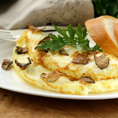 Recette de l'omelette à la truffe noire Laumont